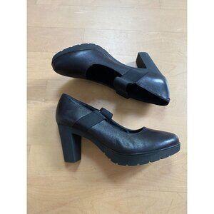 RON White black heels mary jane style sz 41 Italy round toe